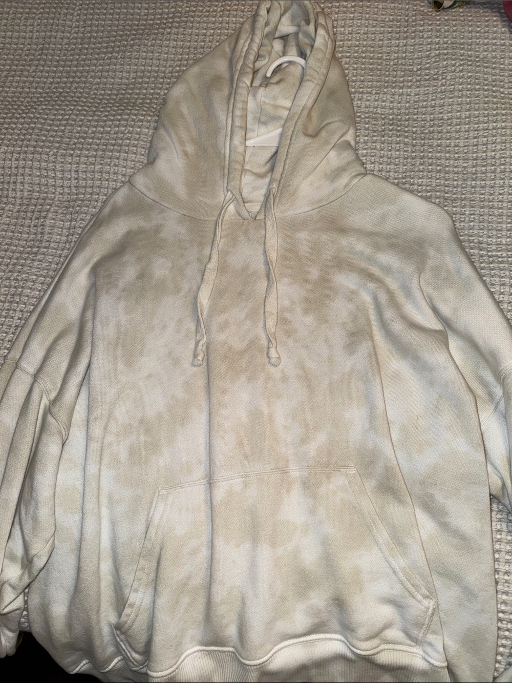 aerie Cream Tie-Dye Hoodie Sweatshirt